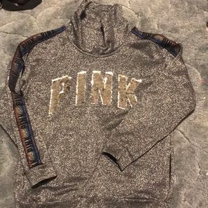 Shiny silver sweatshirt from pink